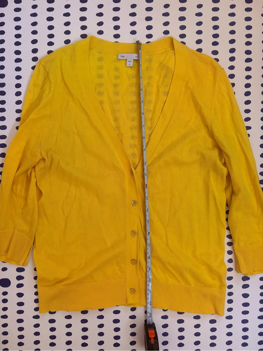 GAP Bright Yellow V-Neck Button Cardigan